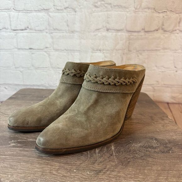 Sam Edelman Alison Western Green Suede Mules - Picture 1 of 9